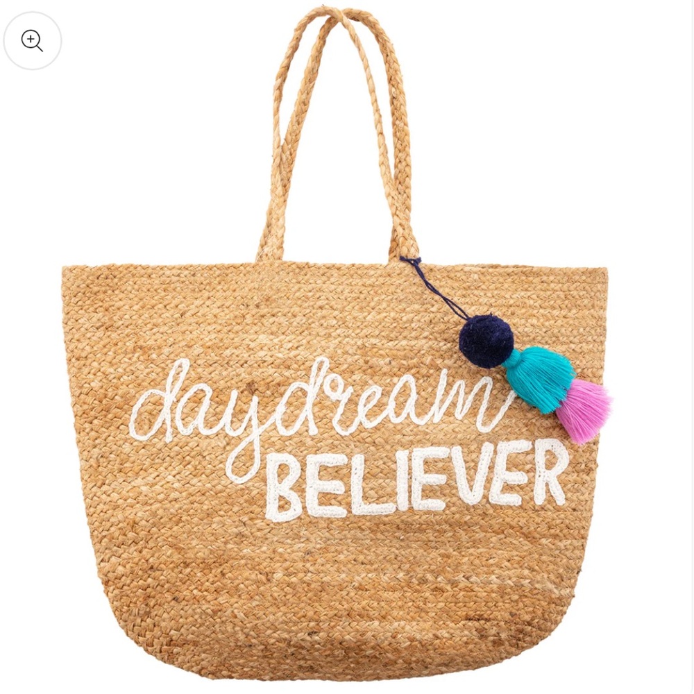 Large Karma Daydream Believer Jute Tote Beach Bag NWT - Picture 5 of 6